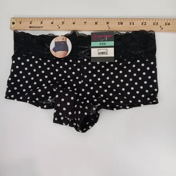 NOBO BOYS SHORT WHITE/BLACK  BRIEF FOR WOMEN SIZE SMALL - Picture 3 of 9